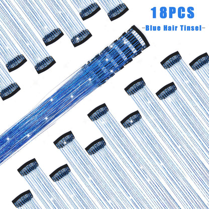 Varche™ — Extensions à clips Rainbow Hair Tinsel pour des reflets scintillants 