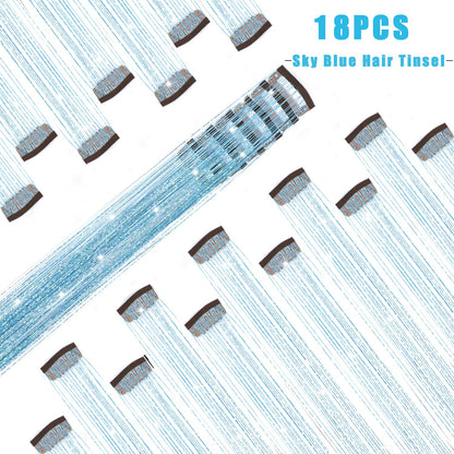 Varche™ — Extensions à clips Rainbow Hair Tinsel pour des reflets scintillants 