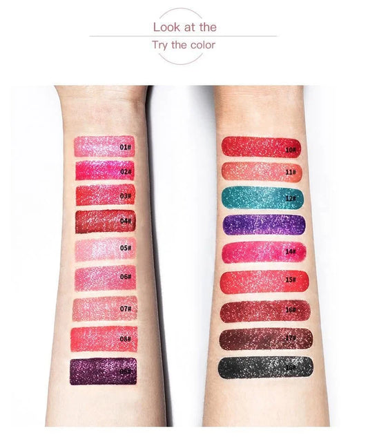 Varche™ Diamond Lip Gloss Matte To Glitter Liquid Lipstick Waterproof